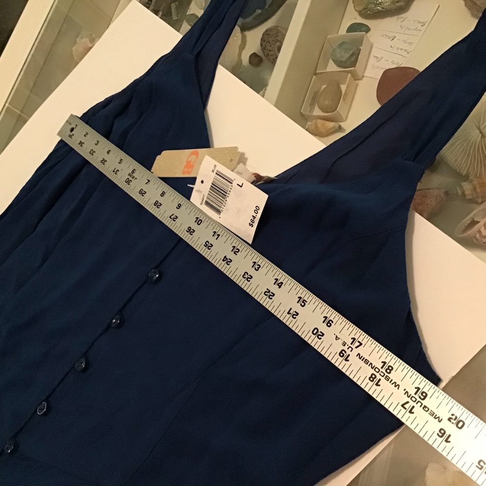 Dress Junior’s Large Halter Navy NWT $64 GB - Picture 2 of 11